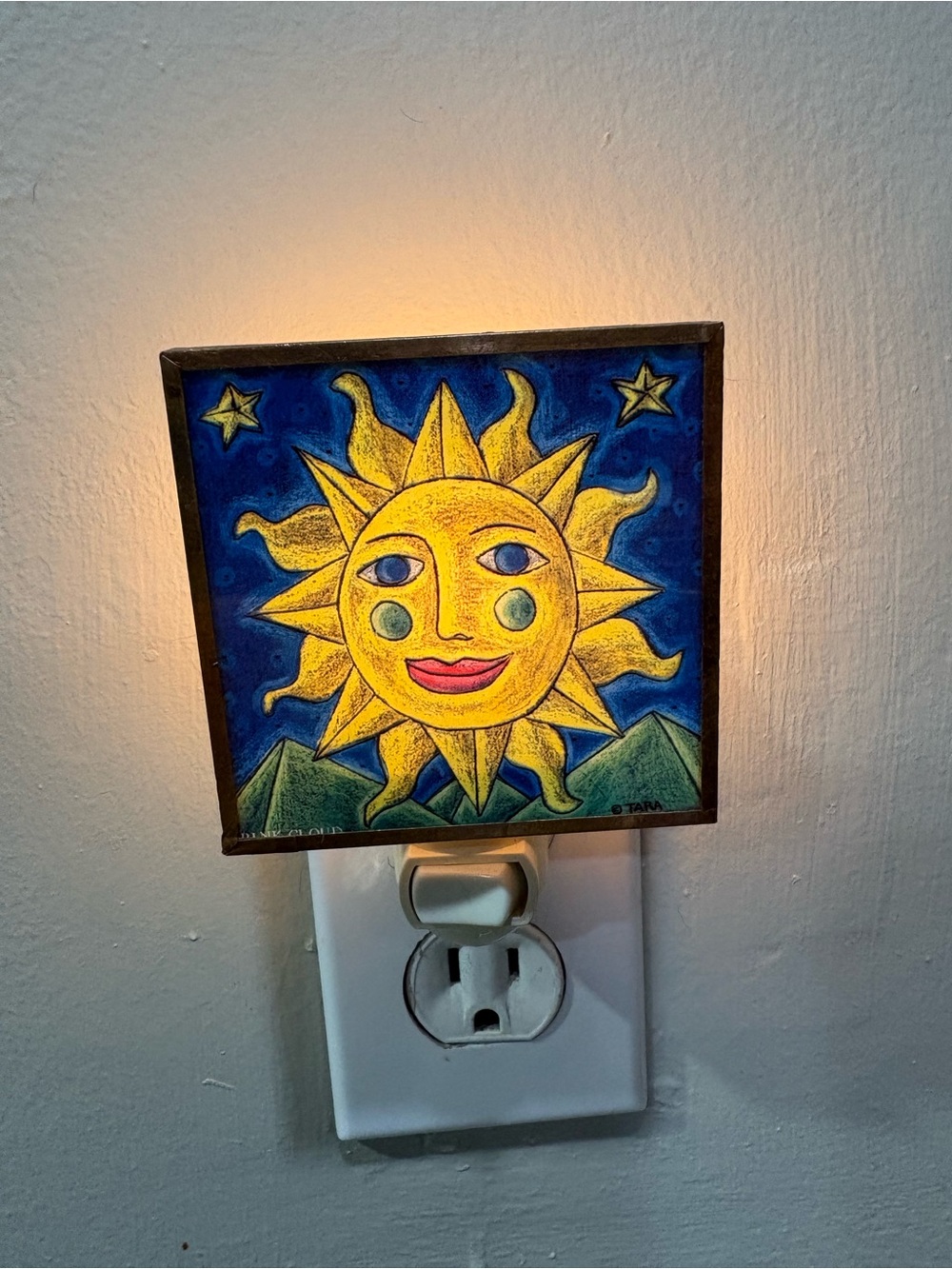Vintage 90’s Celestial Sun Plug in Light Nightlight